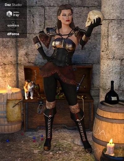 DFORCE BLACKWATER GUILD OUTFIT FOR GENESIS 8 FEMALE(S)