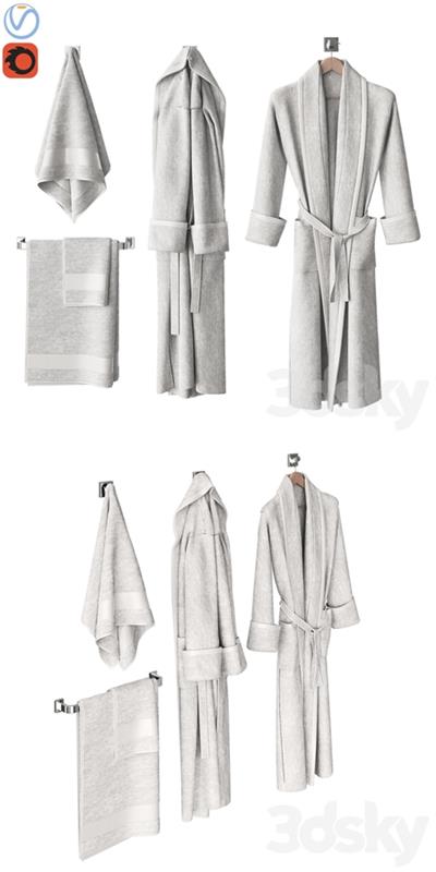 White bathrobe and towels