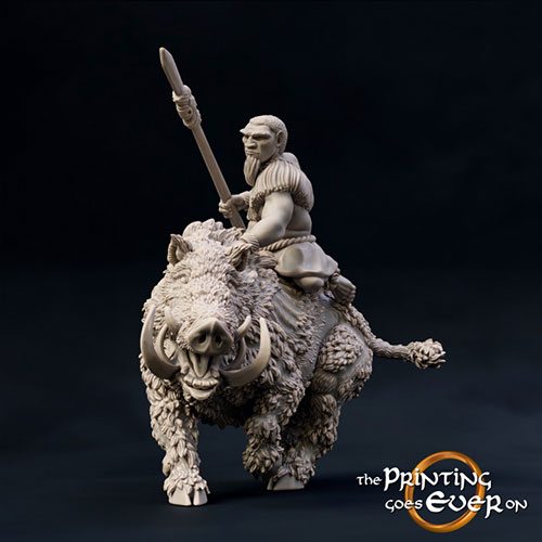3D Print Model Great Boar with Rider