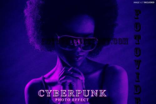 Cyberpunk Photo Effect Psd