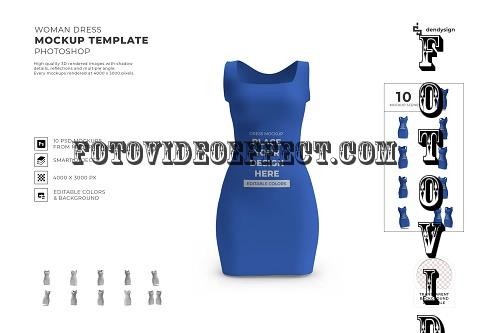 Woman Dress Mockup Template Set PSD - 1940983
