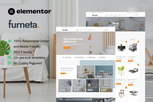 Themeforest Furneta - Furniture Shop Elementor Template Kit 36974703