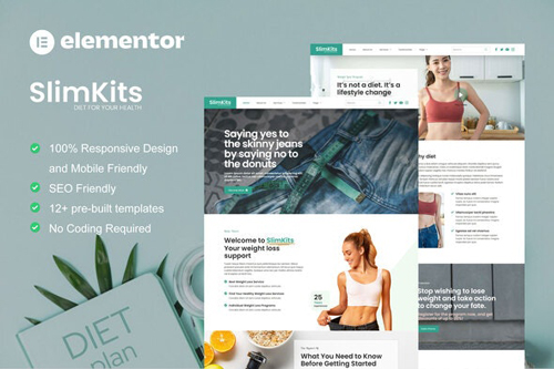 Themeforest Slimkits - Weight Loss & Diet Program Elementor Template Kit 36975249