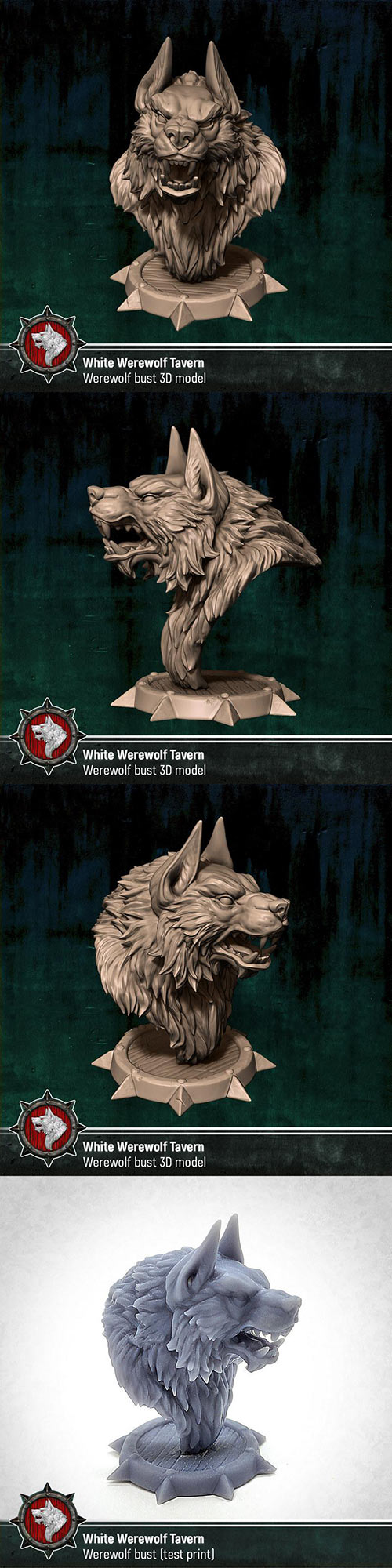 Werewolf Bust 3D Print Model