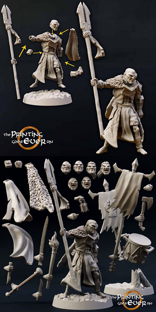 Modular Half-Orc Shaman 3D Print Model
